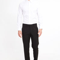 Siyah 6 Drop Regular Fit Standart Kesim Likralı Klasik Kumaş Pantolon