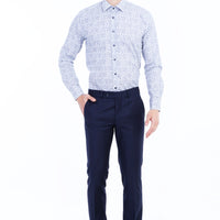 Lacivert Slim Fit Dar Kesim Klasik Kumaş Pantolon