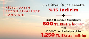 2 Ürün ve Üzeri Sepette %15 İndirime Ek İndirimler