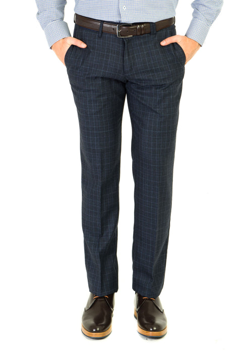 Medium Gray 7 Drop Super Slim Fit Extra Narrow Cut Classic Fabric Trousers