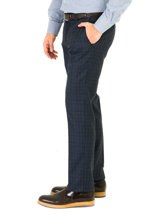 Medium Gray 7 Drop Super Slim Fit Extra Narrow Cut Classic Fabric Trousers