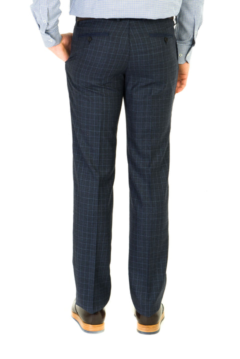 Medium Gray 7 Drop Super Slim Fit Extra Narrow Cut Classic Fabric Trousers