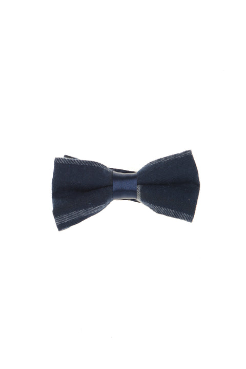 Navy Blue Patterned Bow Tie