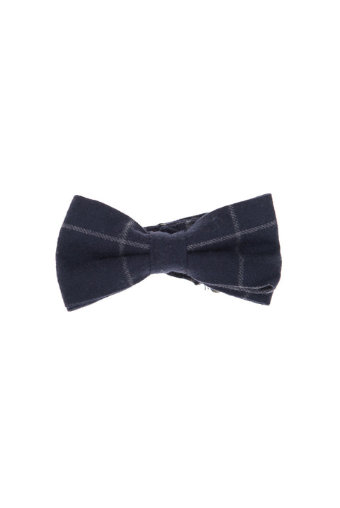 Navy Blue Patterned Bow Tie