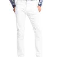 Beyaz Slim Fit Dar Kesim Likralı Pantolon