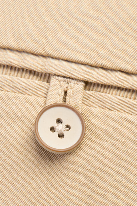 Beige Regular Fit Standard Cut Patterned Lycra Canvas / Chino Trousers