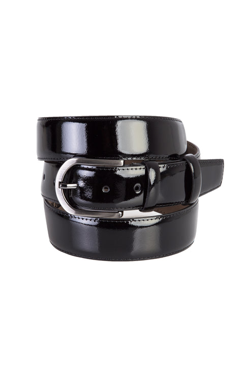 Black Plus Size Patent Leather Belt