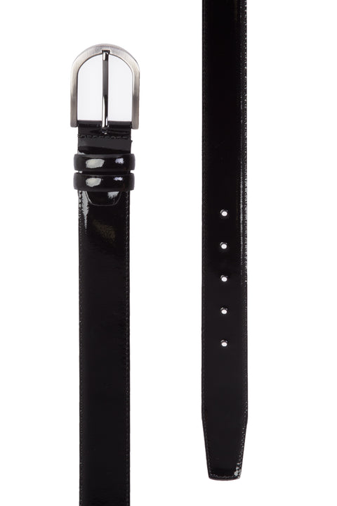 Black Plus Size Patent Leather Belt