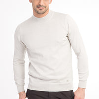 Sand Half Turtleneck Regular Fit Wool Knit Sweater