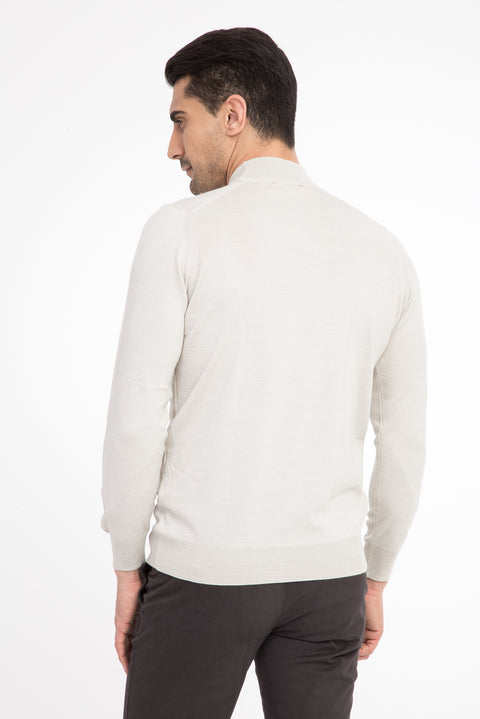 Sand Half Turtleneck Regular Fit Wool Knit Sweater