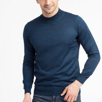 Petrol Half Turtleneck Regular Fit Wool Knit Sweater