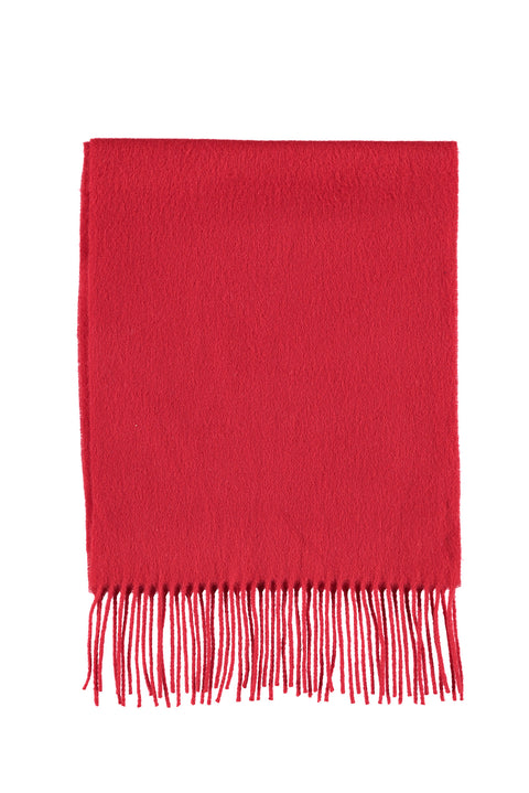 Red Patterned Wool Scarf