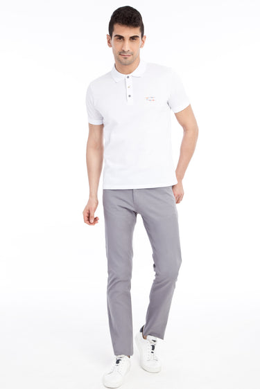 Açık Gri Relaxed Fit Rahat Kesim Likralı Kanvas / Chino Pantolon