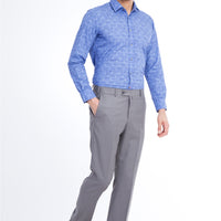 Açık Gri Slim Fit Dar Kesim Yünlü Klasik Kumaş Pantolon