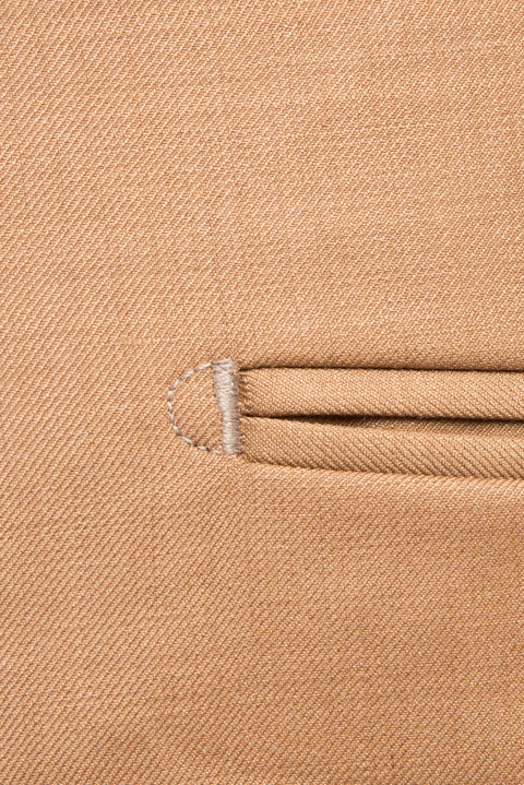 Açık Kahve - Camel 6 Drop Regular Fit Standart Kesim Yünlü Klasik Kumaş Pantolon