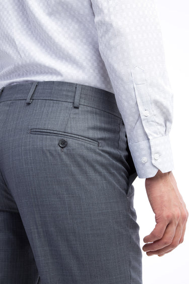 Açık Gri Ekose Klasik Kumaş Pantolon