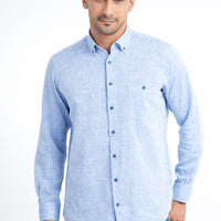 Mavi Uzun Kol Regular Fit Spor Gömlek