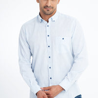 Açık Mavi Uzun Kol Regular Fit Spor Gömlek