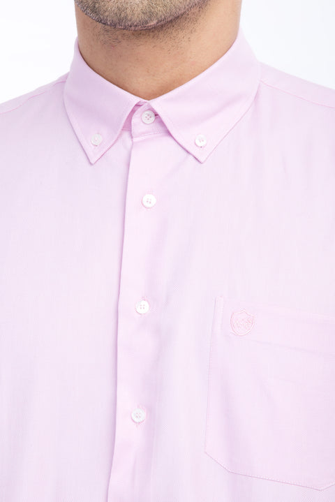 Pembe Uzun Kol Regular Fit Oxford Pamuk Gömlek