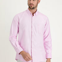 Pembe Uzun Kol Regular Fit Oxford Pamuk Gömlek