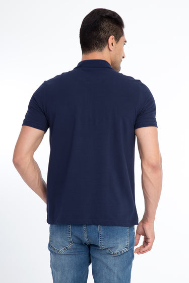 Lacivert Polo Yaka Regular Fit Pamuk Tişört