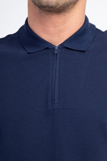 Lacivert Polo Yaka Regular Fit Pamuk Tişört