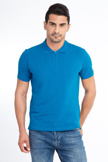 Petrol Polo Yaka Regular Fit Pamuk Tişört