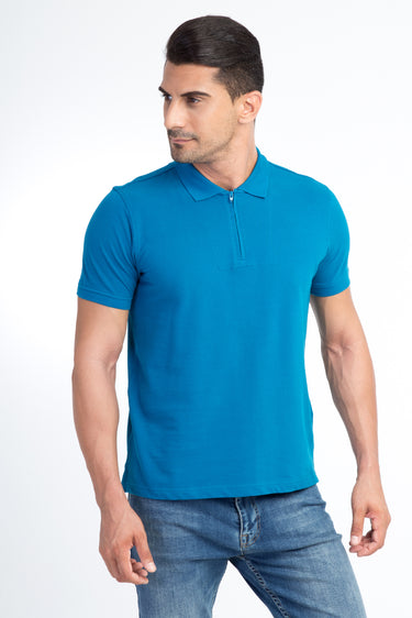 Petrol Polo Yaka Regular Fit Pamuk Tişört