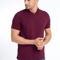 Kırmızı Polo Yaka Regular Fit Pamuk Tişört
