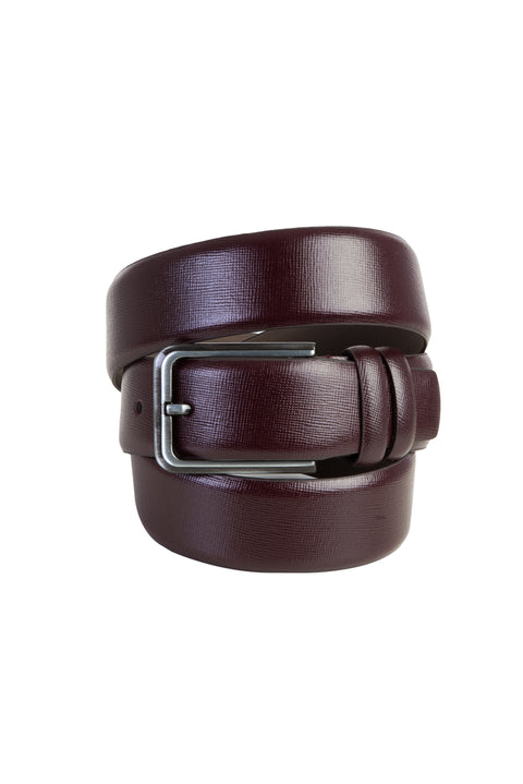 Burgundy Patterned Belt