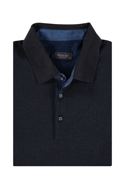 Mavi Büyük Beden Polo Yaka Sweatshirt