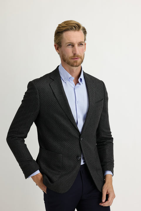 Füme Gri 7 Drop Slim Fit Dar Kesim Kuşgözü Ceket
