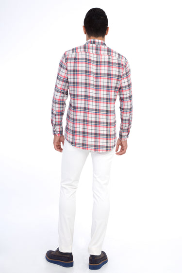 Krem Slim Fit Dar Kesim Likralı Kanvas / Chino Pantolon