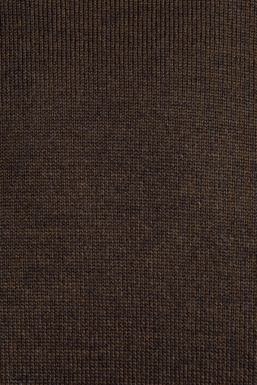 Kahve Yarım Balıkçı Yaka Yünlü Triko Kazak