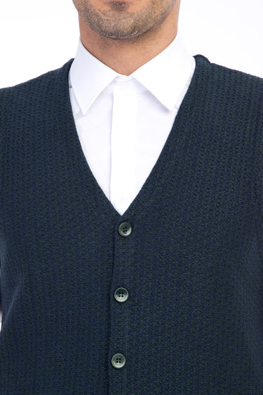 Koyu Yesil Desenli Slim Fit Dar Kesim Yelek