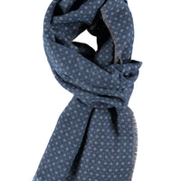 Light Blue Wool Patterned Scarf