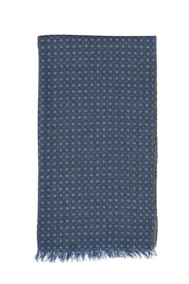 Açık Mavi Yünlü Desenli Atkı