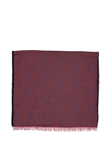 Bordo Yünlü Desenli Atkı