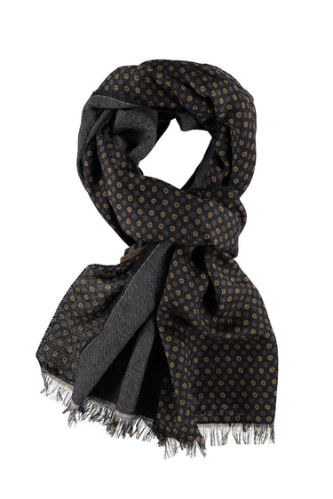 Koyu Yesil Yünlü Desenli Atkı