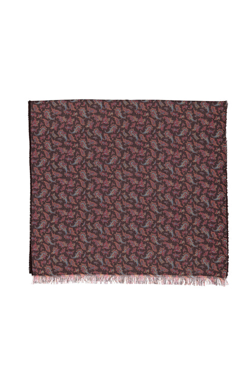 Coffee Patterned Wool Scarf