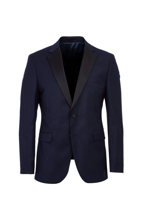 Lacivert Mono Yaka 7 Drop Slim Fit Dar Kesim Smokin & Damatlık