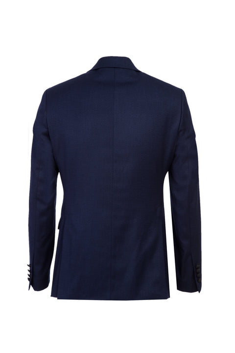 Lacivert Sivri Yaka Kuşgözü 7 Drop Slim Fit Dar Kesim Smokin & Damatlık