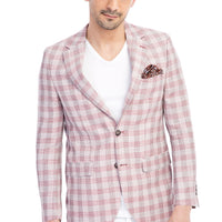 Kırmızı Regular Fit Ekose Ceket