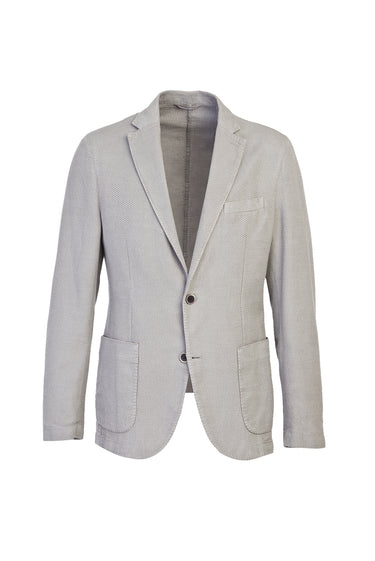 Açık Gri Regular Fit Desenli Ceket