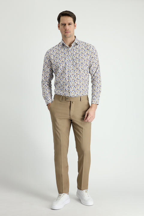 Mink 6 Drop Regular Fit Standard Cut Classic Fabric Wool Trousers