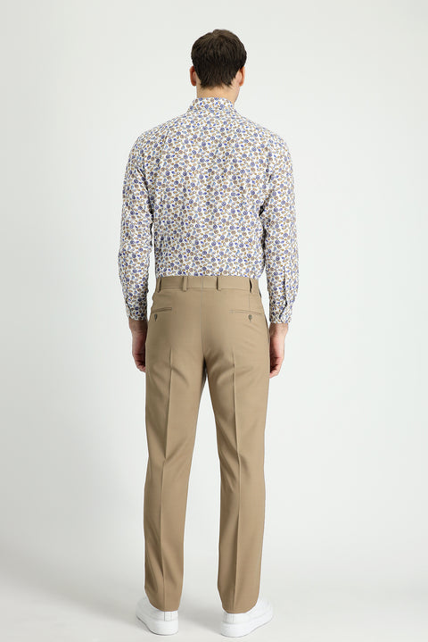Mink 6 Drop Regular Fit Standard Cut Classic Fabric Wool Trousers