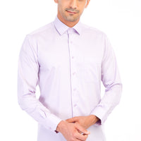 Lila Uzun Kol Non Iron Saten Klasik Gömlek