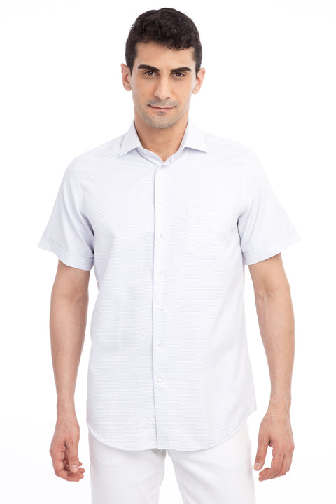 White Short-Sleeve Regular Fit Shirt