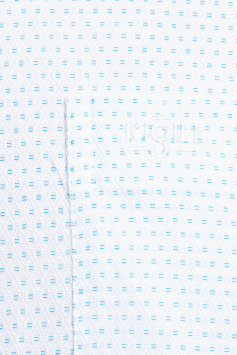 White Short-Sleeve Regular Fit Patterned Shirt