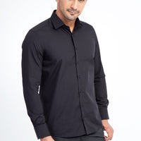 Siyah Uzun Kol Slim Fit Dar Kesim Gömlek
